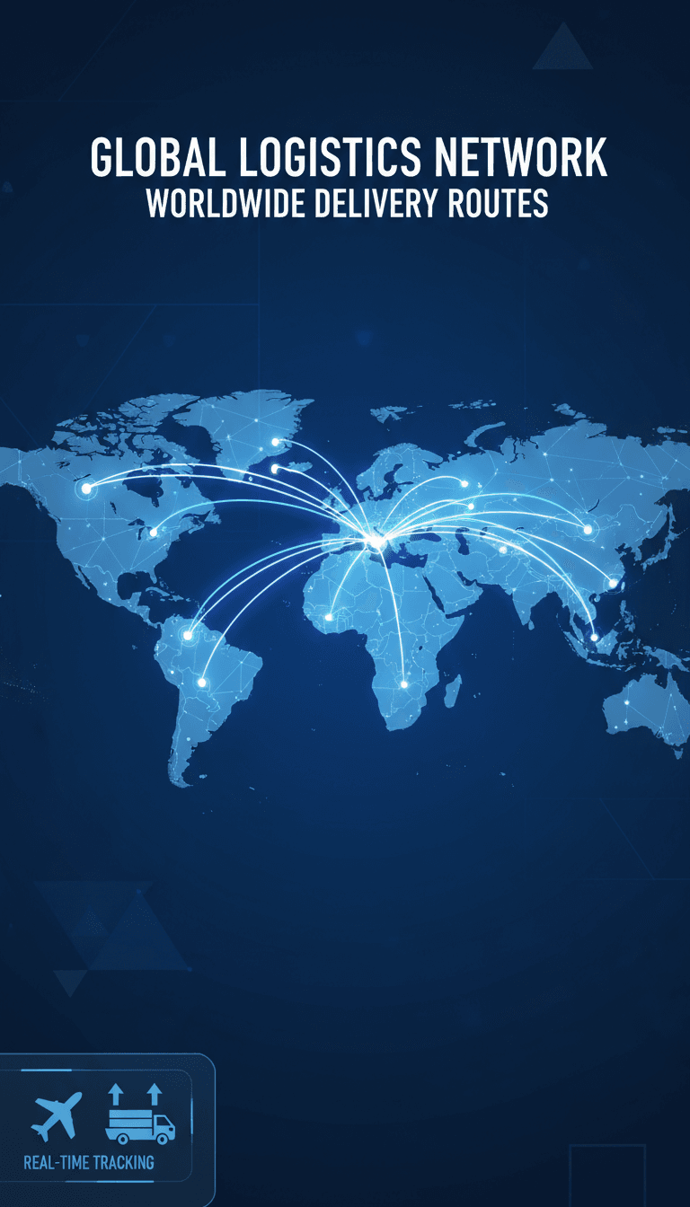 Worldwide delivery network visualization