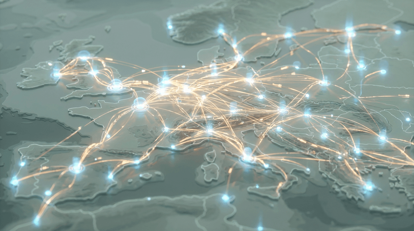 Worldwide courier delivery network visualization